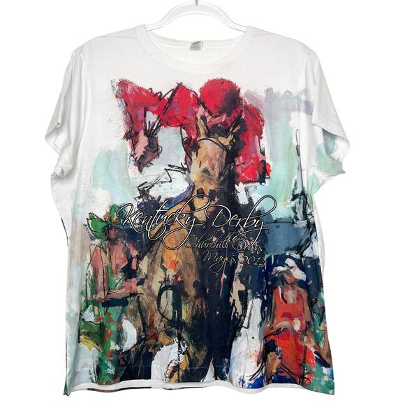 KENTUCKY DERBY Churchill Downs Graphic T-Shirt 2012 Short Sleeve White Size XL - Picture 2 of 7